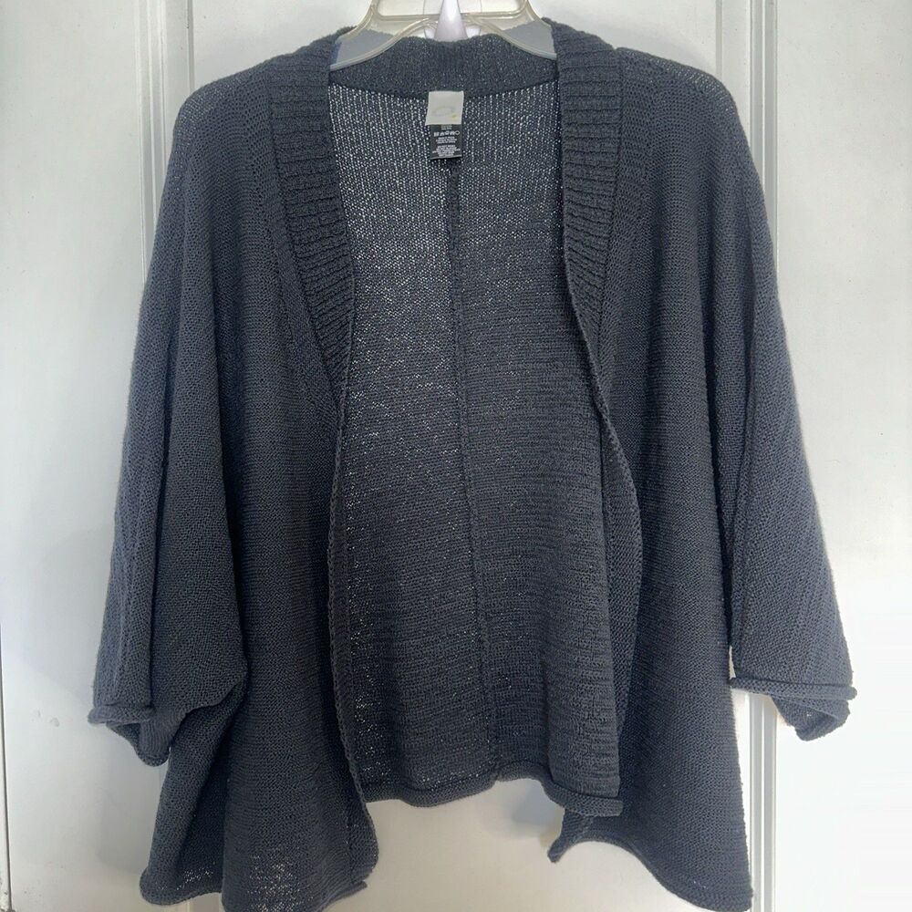 ANTHROPOLOGIE Cardigan Size‎ OS Black Dolman Sleeve Open Knit AKEMI KIN Capsule